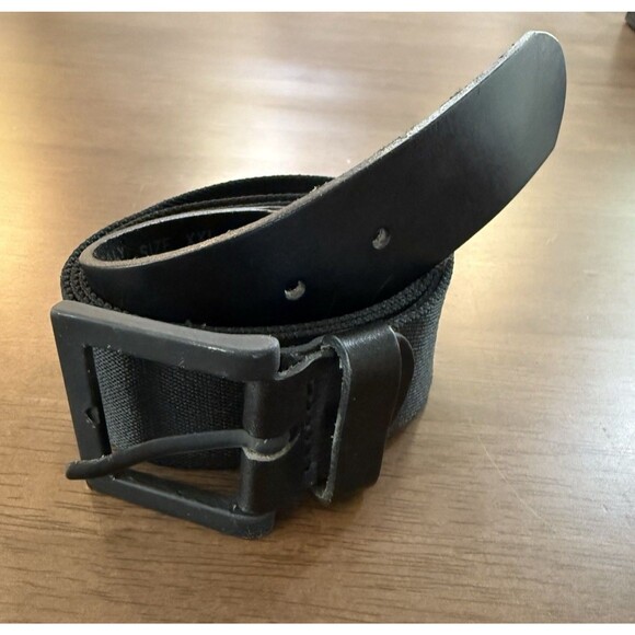 Black Braided Italian Full-grain Leather Belt | In stock  Men’s Black Woven Leather Trim Belt Italy XXL Adjustable Matte Buckle Pirelli